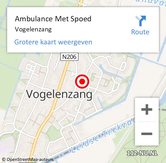 Locatie op kaart van de 112 melding: Ambulance Met Spoed Naar Vogelenzang op 19 juni 2021 04:46