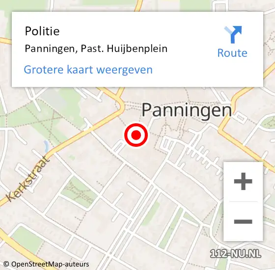 Locatie op kaart van de 112 melding: Politie Panningen, Past. Huijbenplein op 19 juni 2021 05:10