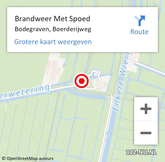 Locatie op kaart van de 112 melding: Brandweer Met Spoed Naar Bodegraven, Boerderijweg op 19 juni 2021 06:10