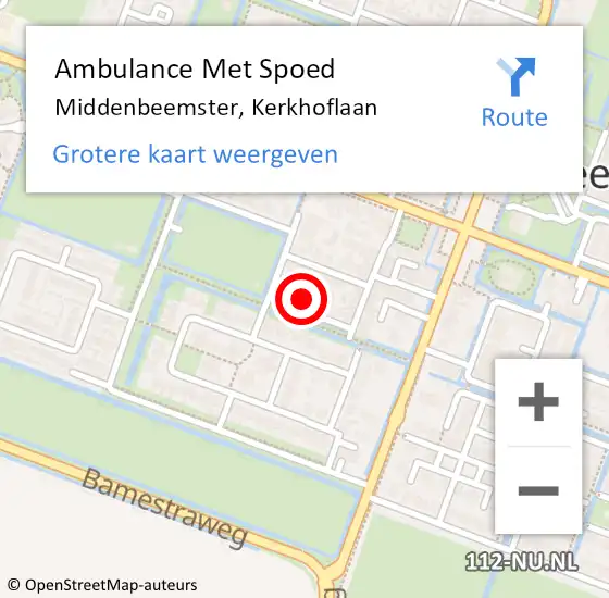 Locatie op kaart van de 112 melding: Ambulance Met Spoed Naar Middenbeemster, Kerkhoflaan op 19 juni 2021 06:21