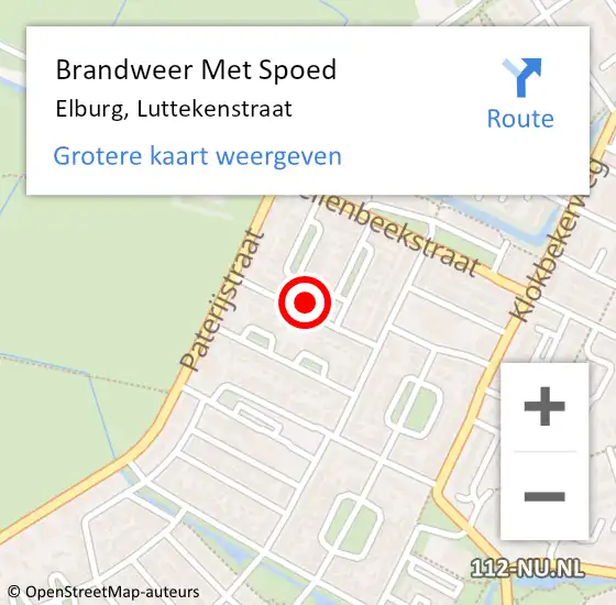 Locatie op kaart van de 112 melding: Brandweer Met Spoed Naar Elburg, Luttekenstraat op 19 juni 2021 07:05