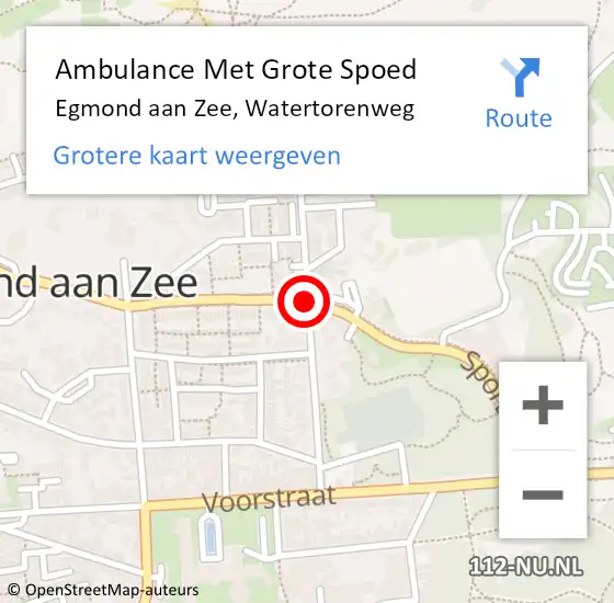 Locatie op kaart van de 112 melding: Ambulance Met Grote Spoed Naar Egmond aan Zee, Watertorenweg op 19 juni 2021 07:10