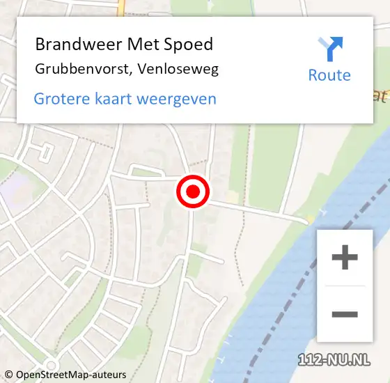 Locatie op kaart van de 112 melding: Brandweer Met Spoed Naar Grubbenvorst, Venloseweg op 19 juni 2021 07:17