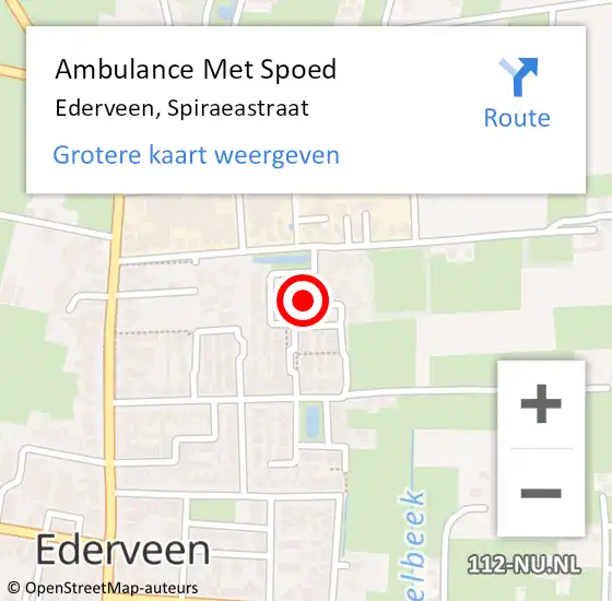 Locatie op kaart van de 112 melding: Ambulance Met Spoed Naar Ederveen, Spiraeastraat op 19 juni 2021 08:09