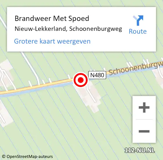 Locatie op kaart van de 112 melding: Brandweer Met Spoed Naar Nieuw-Lekkerland, Schoonenburgweg op 19 juni 2021 08:32