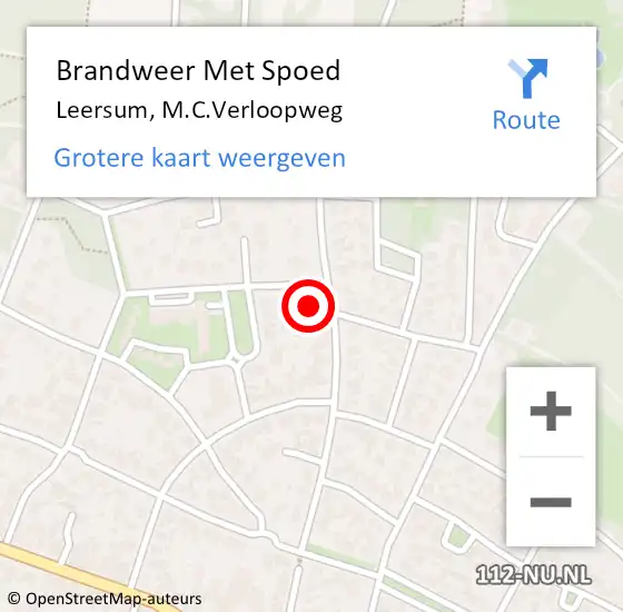 Locatie op kaart van de 112 melding: Brandweer Met Spoed Naar Leersum, M.C.Verloopweg op 19 juni 2021 08:56