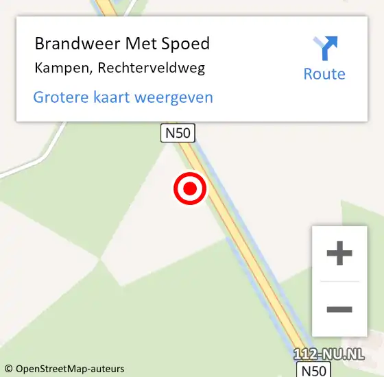 Locatie op kaart van de 112 melding: Brandweer Met Spoed Naar Kampen, Rechterveldweg op 19 juni 2021 09:13