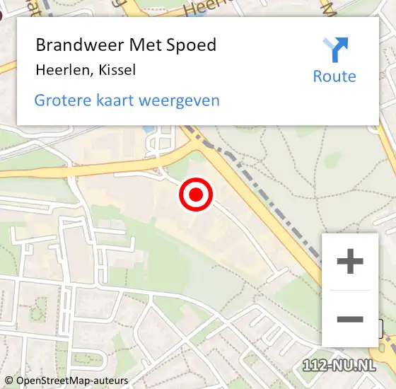 Locatie op kaart van de 112 melding: Brandweer Met Spoed Naar Heerlen, Kissel op 19 juni 2021 09:50