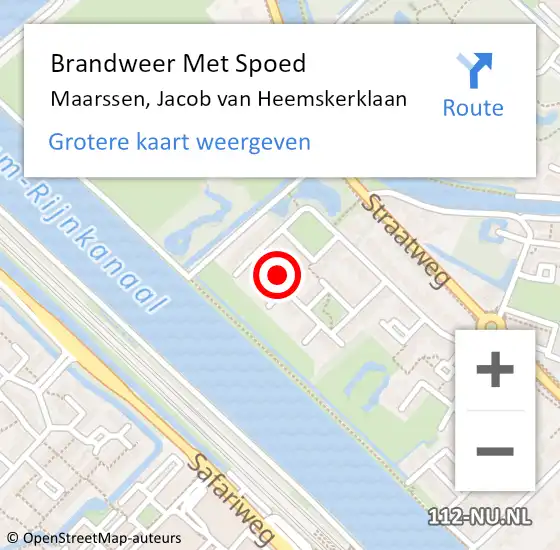 Locatie op kaart van de 112 melding: Brandweer Met Spoed Naar Maarssen, Jacob van Heemskerklaan op 19 juni 2021 10:01