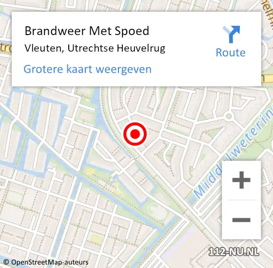 Locatie op kaart van de 112 melding: Brandweer Met Spoed Naar Vleuten, Utrechtse Heuvelrug op 19 juni 2021 10:25