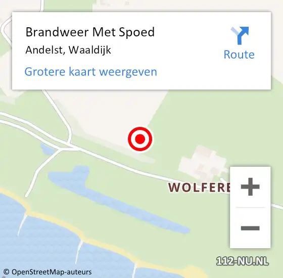 Locatie op kaart van de 112 melding: Brandweer Met Spoed Naar Andelst, Waaldijk op 19 juni 2021 10:31
