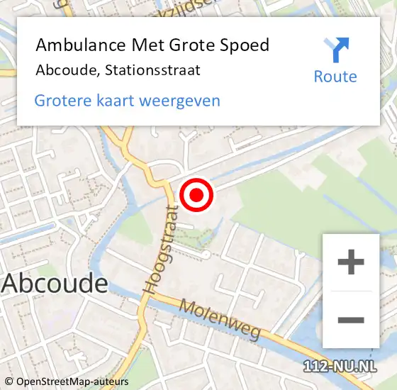 Locatie op kaart van de 112 melding: Ambulance Met Grote Spoed Naar Abcoude, Stationsstraat op 19 juni 2021 10:34