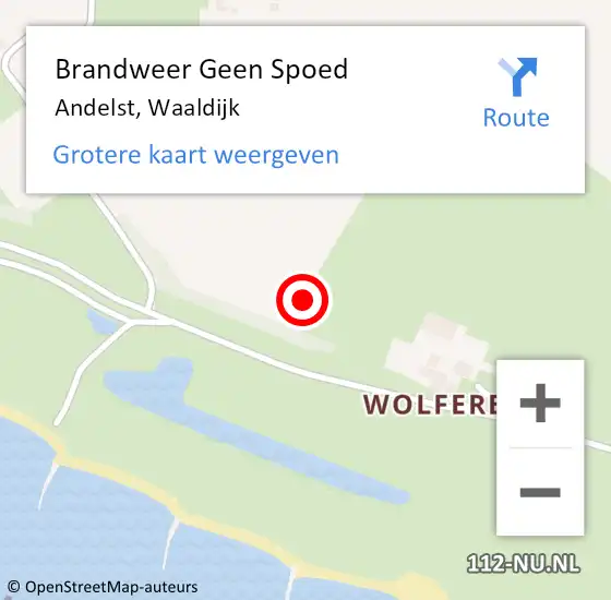 Locatie op kaart van de 112 melding: Brandweer Geen Spoed Naar Andelst, Waaldijk op 19 juni 2021 10:37