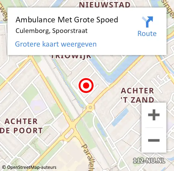 Locatie op kaart van de 112 melding: Ambulance Met Grote Spoed Naar Culemborg, Spoorstraat op 19 juni 2021 10:52