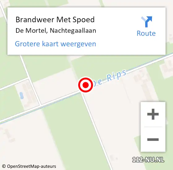 Locatie op kaart van de 112 melding: Brandweer Met Spoed Naar De Mortel, Nachtegaallaan op 19 juni 2021 10:57