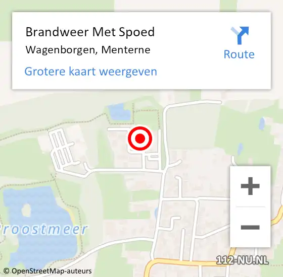 Locatie op kaart van de 112 melding: Brandweer Met Spoed Naar Wagenborgen, Menterne op 19 juni 2021 10:57