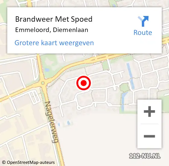 Locatie op kaart van de 112 melding: Brandweer Met Spoed Naar Emmeloord, Diemenlaan op 19 juni 2021 11:04