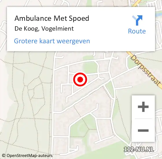 Locatie op kaart van de 112 melding: Ambulance Met Spoed Naar De Koog, Vogelmient op 19 juni 2021 11:04