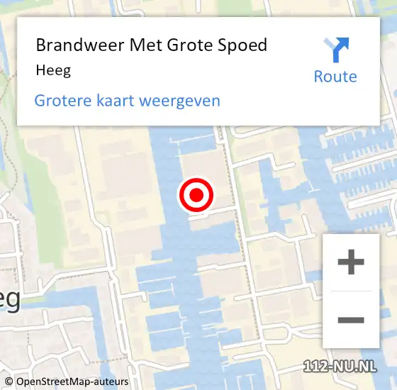 Locatie op kaart van de 112 melding: Brandweer Met Grote Spoed Naar Heeg op 19 juni 2021 11:59