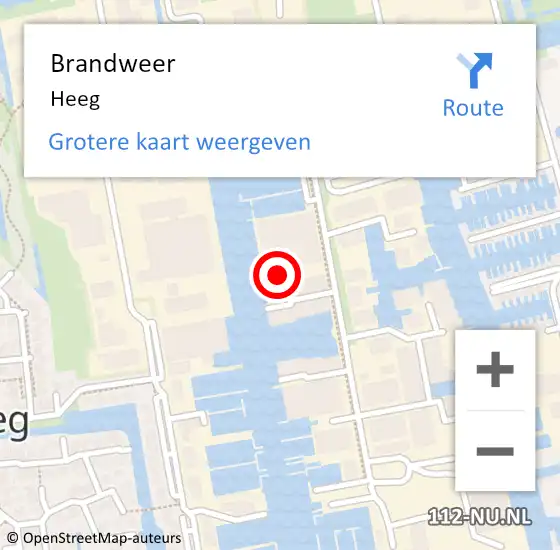 Locatie op kaart van de 112 melding: Brandweer Heeg op 19 juni 2021 12:24