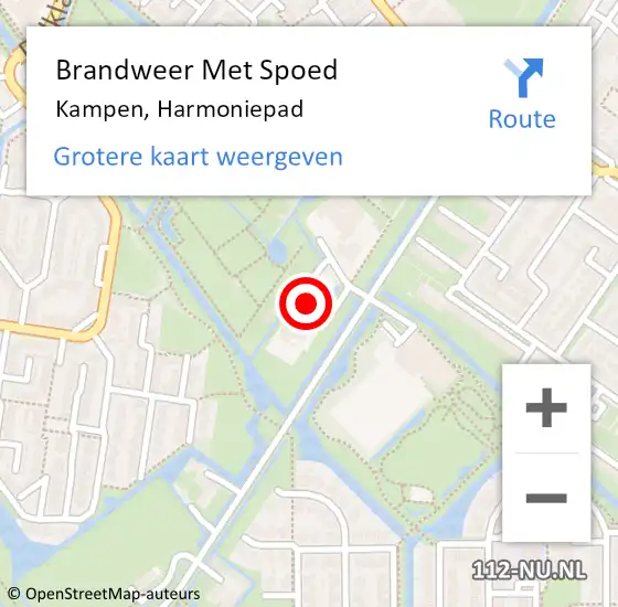 Locatie op kaart van de 112 melding: Brandweer Met Spoed Naar Kampen, Harmoniepad op 19 juni 2021 12:24