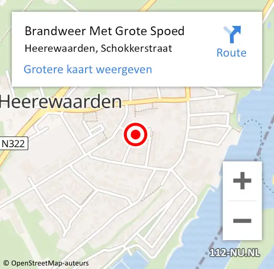 Locatie op kaart van de 112 melding: Brandweer Met Grote Spoed Naar Heerewaarden, Schokkerstraat op 19 juni 2021 12:33