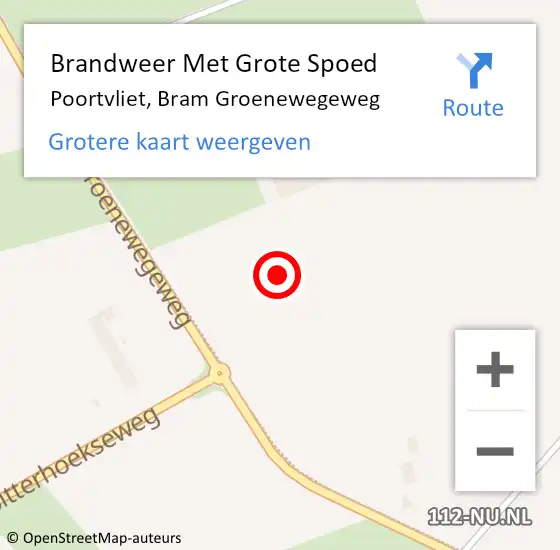 Locatie op kaart van de 112 melding: Brandweer Met Grote Spoed Naar Poortvliet, Bram Groenewegeweg op 19 juni 2021 12:39