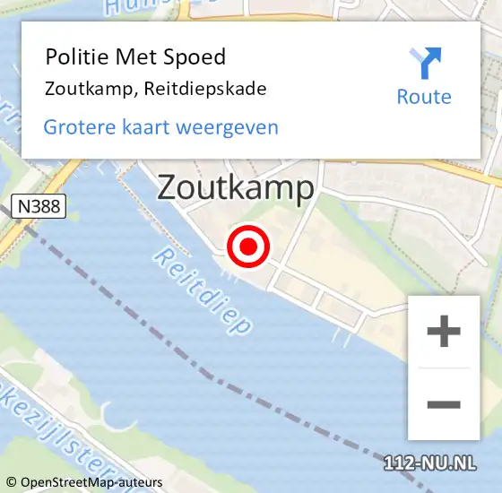 Locatie op kaart van de 112 melding: Politie Met Spoed Naar Zoutkamp, Reitdiepskade op 19 juni 2021 12:51