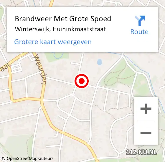 Locatie op kaart van de 112 melding: Brandweer Met Grote Spoed Naar Winterswijk, Huininkmaatstraat op 19 juni 2021 12:54