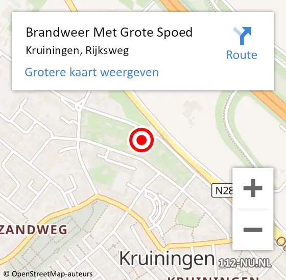 Locatie op kaart van de 112 melding: Brandweer Met Grote Spoed Naar Kruiningen, Rijksweg op 19 juni 2021 13:07