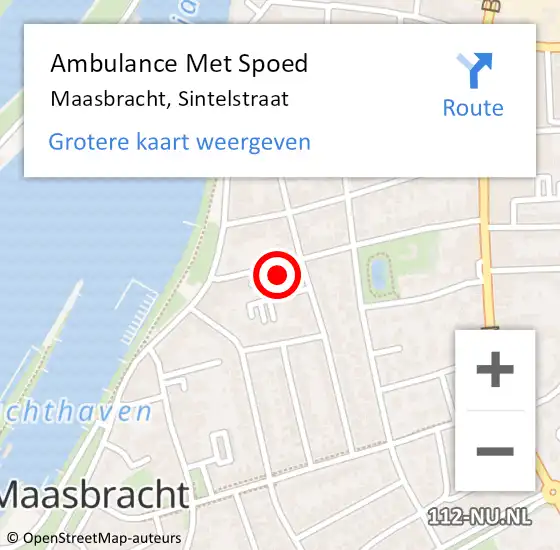 Locatie op kaart van de 112 melding: Ambulance Met Spoed Naar Maasbracht, Sintelstraat op 19 juni 2021 13:18