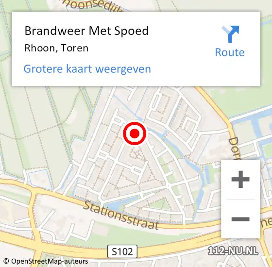 Locatie op kaart van de 112 melding: Brandweer Met Spoed Naar Rhoon, Toren op 19 juni 2021 13:46