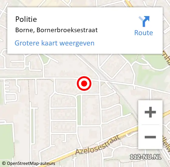 Locatie op kaart van de 112 melding: Politie Borne, Bornerbroeksestraat op 19 juni 2021 14:13