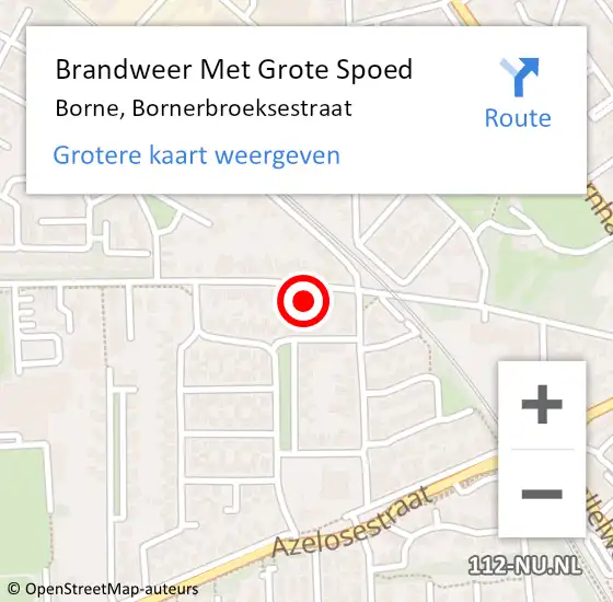 Locatie op kaart van de 112 melding: Brandweer Met Grote Spoed Naar Borne, Bornerbroeksestraat op 19 juni 2021 14:16