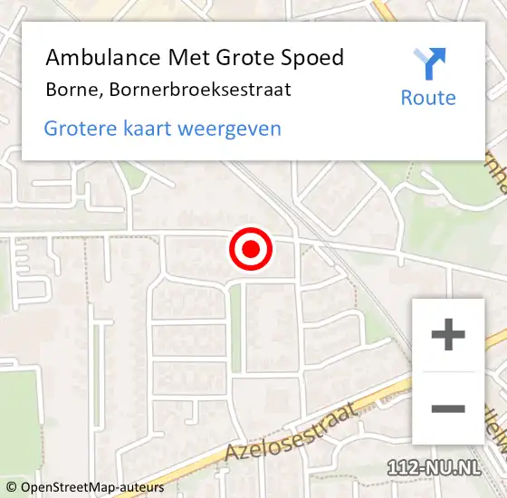 Locatie op kaart van de 112 melding: Ambulance Met Grote Spoed Naar Borne, Bornerbroeksestraat op 19 juni 2021 14:23