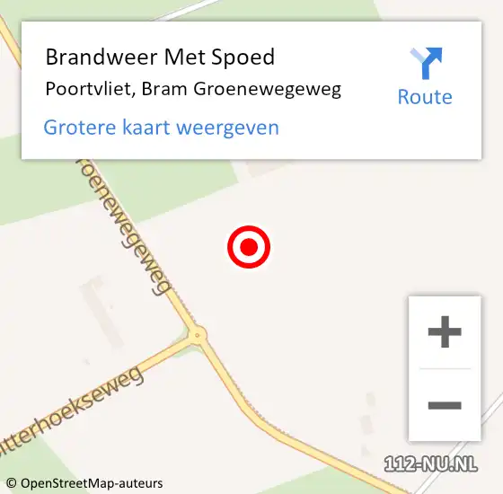 Locatie op kaart van de 112 melding: Brandweer Met Spoed Naar Poortvliet, Bram Groenewegeweg op 19 juni 2021 14:33