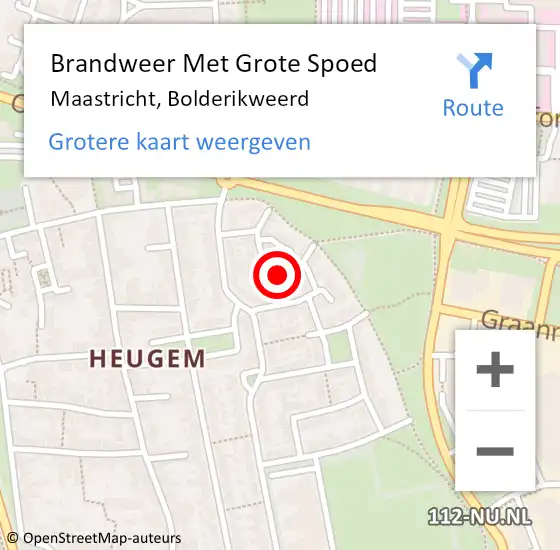 Locatie op kaart van de 112 melding: Brandweer Met Grote Spoed Naar Maastricht, Bolderikweerd op 19 juni 2021 14:38