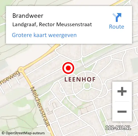 Locatie op kaart van de 112 melding: Brandweer Landgraaf, Rector Meussenstraat op 13 juni 2014 18:31