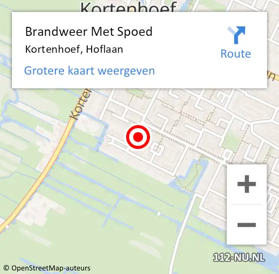 Locatie op kaart van de 112 melding: Brandweer Met Spoed Naar Kortenhoef, Hoflaan op 19 juni 2021 15:15