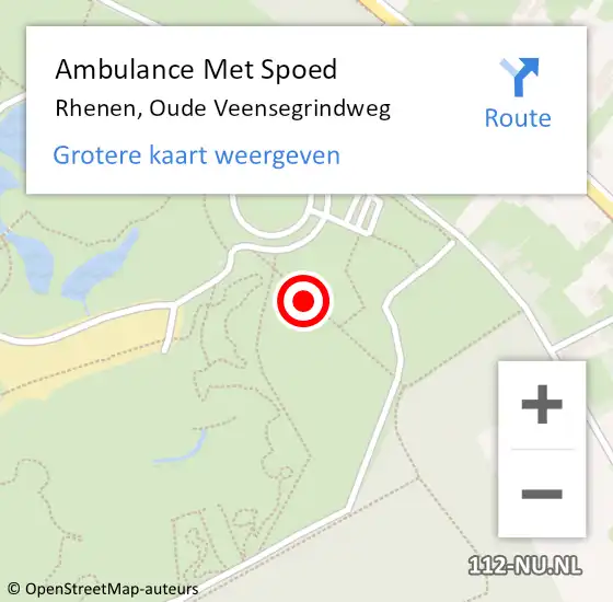 Locatie op kaart van de 112 melding: Ambulance Met Spoed Naar Rhenen, Oude Veensegrindweg op 19 juni 2021 15:24