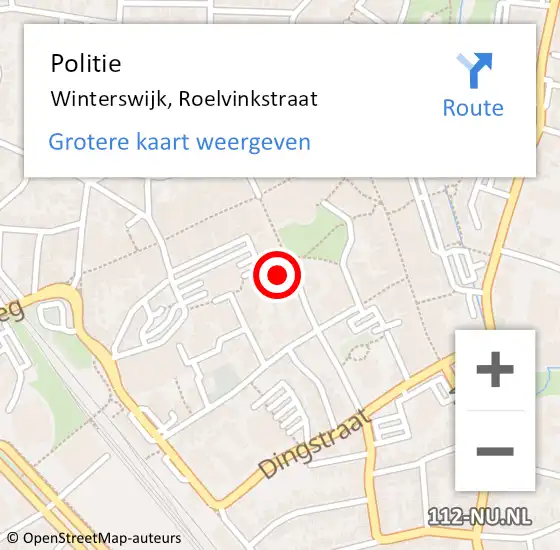 Locatie op kaart van de 112 melding: Politie Winterswijk, Roelvinkstraat op 19 juni 2021 15:28