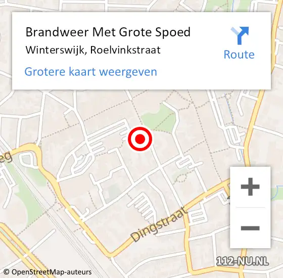 Locatie op kaart van de 112 melding: Brandweer Met Grote Spoed Naar Winterswijk, Roelvinkstraat op 19 juni 2021 15:29