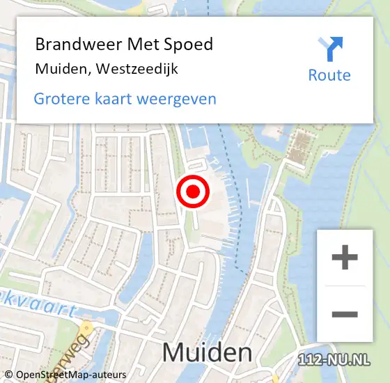 Locatie op kaart van de 112 melding: Brandweer Met Spoed Naar Muiden, Westzeedijk op 19 juni 2021 15:45