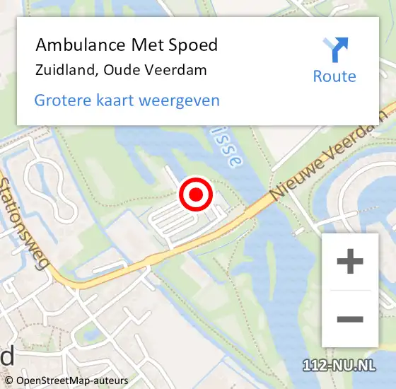 Locatie op kaart van de 112 melding: Ambulance Met Spoed Naar Zuidland, Oude Veerdam op 8 september 2013 14:19