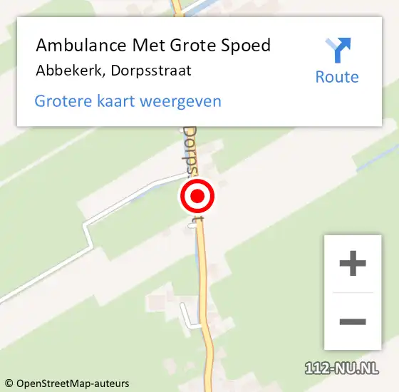 Locatie op kaart van de 112 melding: Ambulance Met Grote Spoed Naar Abbekerk, Dorpsstraat op 19 juni 2021 16:21