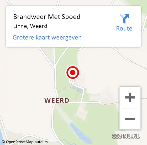 Locatie op kaart van de 112 melding: Brandweer Met Spoed Naar Linne, Weerd op 19 juni 2021 16:34