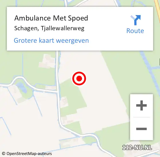 Locatie op kaart van de 112 melding: Ambulance Met Spoed Naar Schagen, Tjallewallerweg op 19 juni 2021 16:34