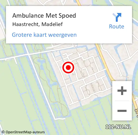 Locatie op kaart van de 112 melding: Ambulance Met Spoed Naar Haastrecht, Madelief op 19 juni 2021 16:57