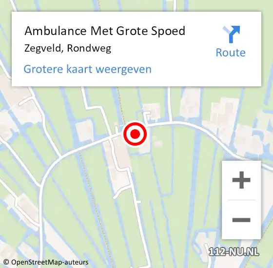 Locatie op kaart van de 112 melding: Ambulance Met Grote Spoed Naar Zegveld, Rondweg op 19 juni 2021 17:00