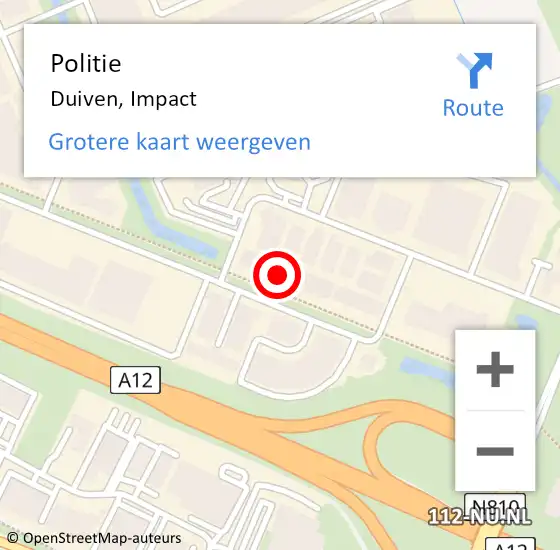 Locatie op kaart van de 112 melding: Politie Duiven, Impact op 19 juni 2021 17:06